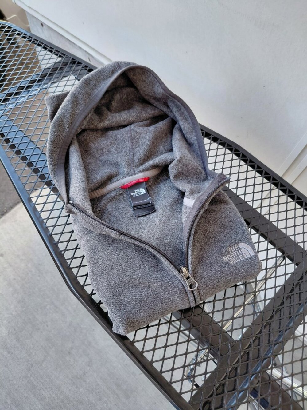 The North Face Women’s Grey Fitted Full Zip Hoodie Jacket Polyester Size Small